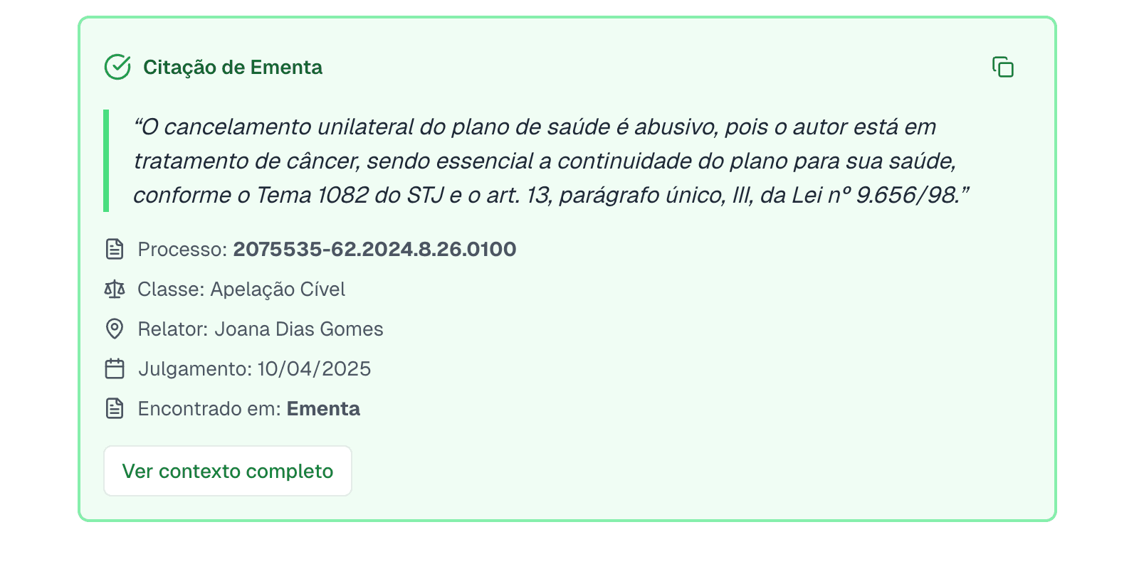 Demo da validação de citações